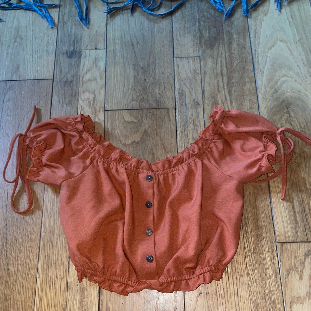 Zaful Off-Shoulder Cropped Blouse
